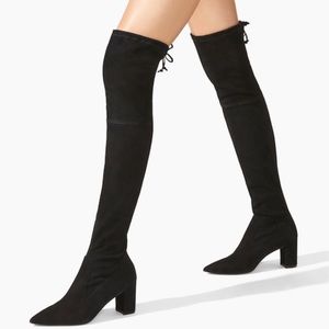 💃🏻 NIB Stuart Weitzman Ariana Over the Knee Boots Black Suede Sz 6